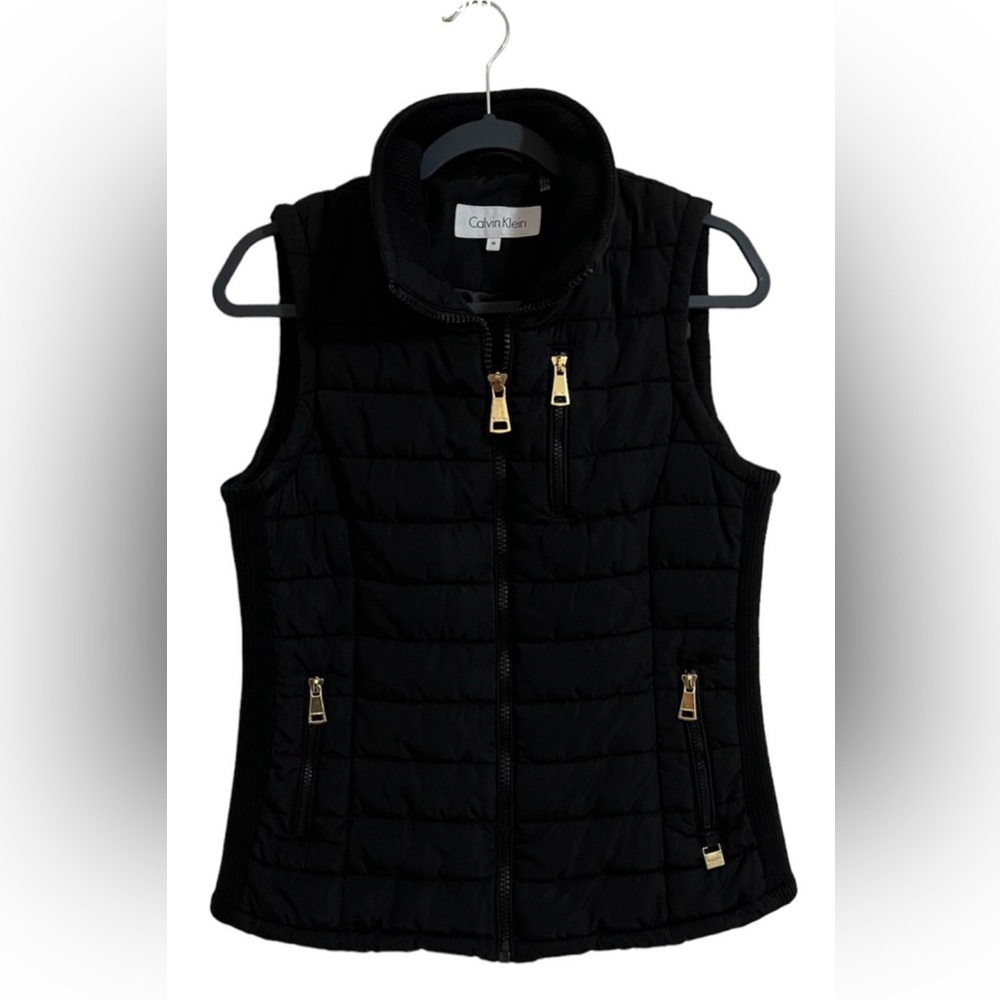 Calvin Klein warm puffer vest Black with Gold zipper